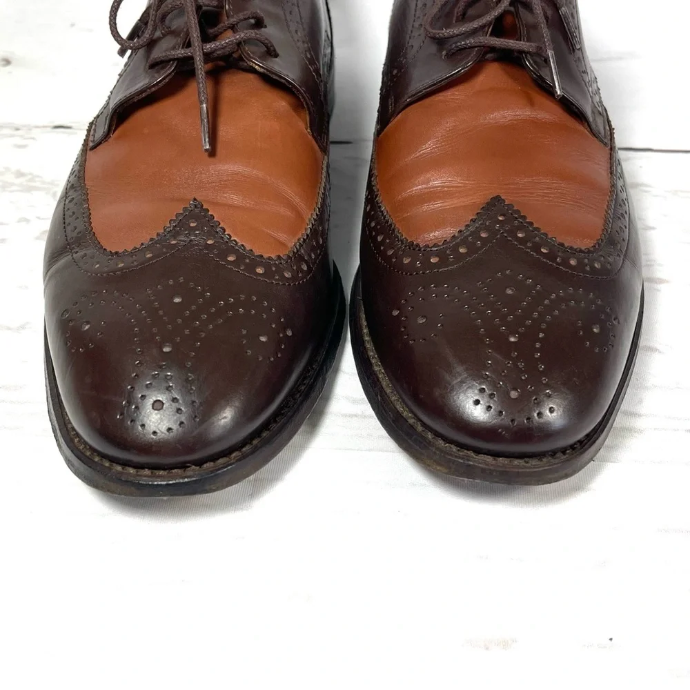 Footjoy 1857 Mens Wingtip Oxfords Size 10.5D‎ Brown Leather Shoes Rare.